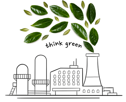 fabryka rysunek i liście z komina ekologiczny przekaz