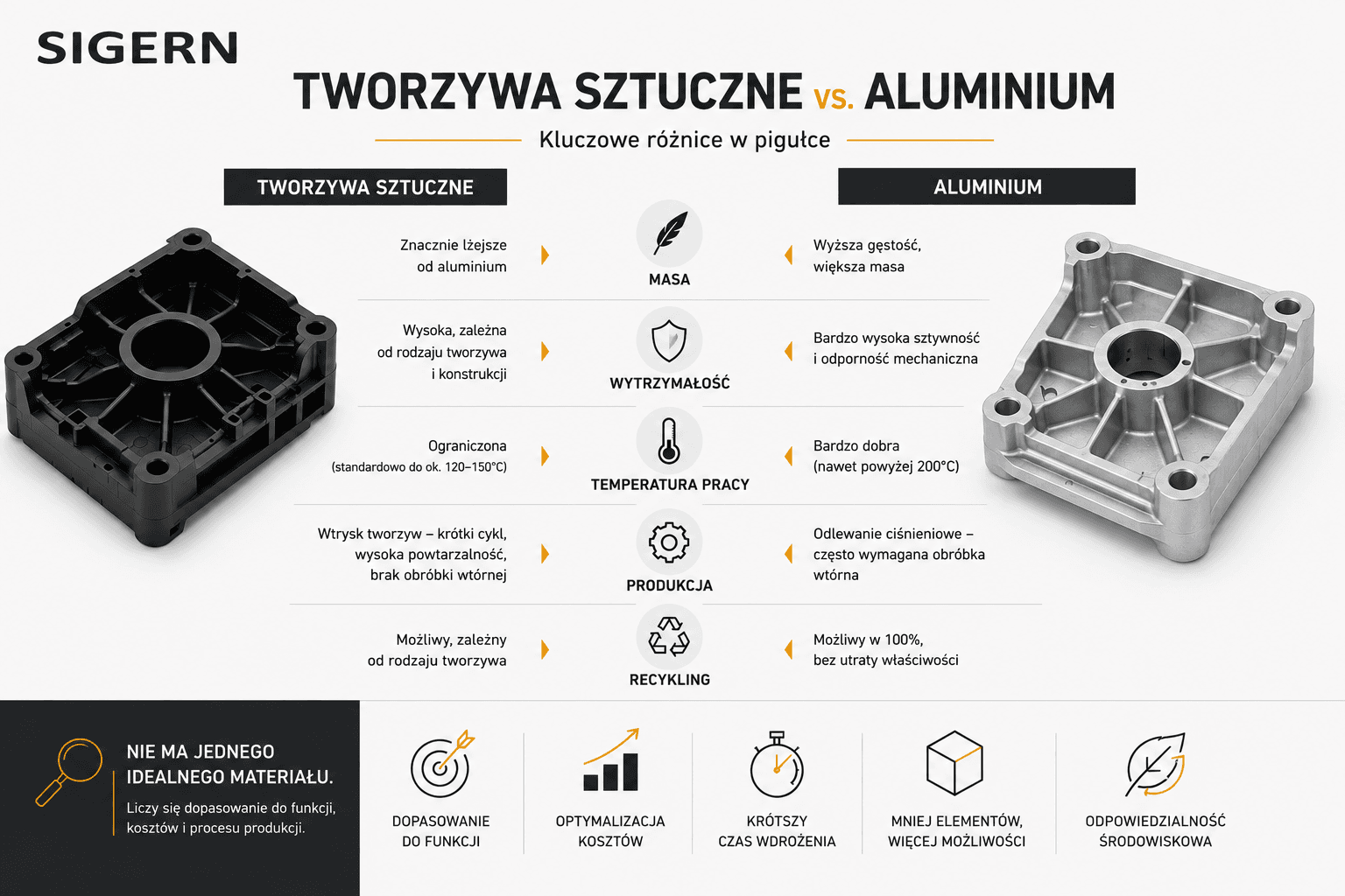 tworzywa vs aluminium